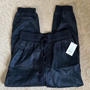 Black Linen Like Joggers